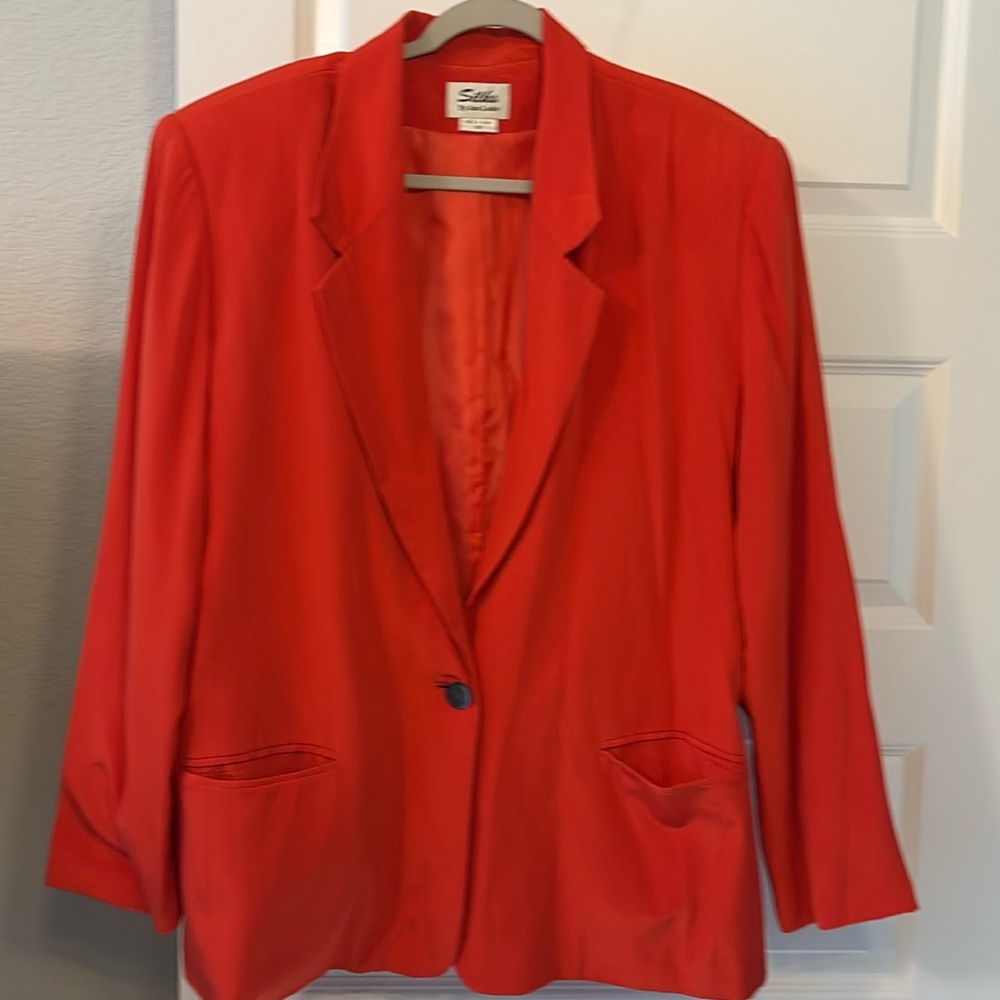Vintage Blazer Silks by Joan Leslie 100% Silk SZ 18 plus size fully lined classy